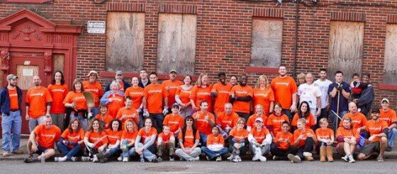 The Bristol Rising community at a neighborhood clean up