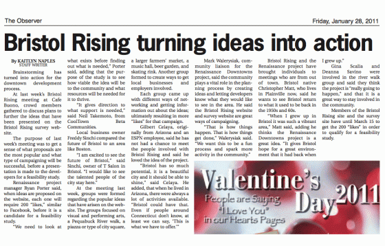 Bristol Rising turning ideas into action, Bristol Observer, January 28, 2011