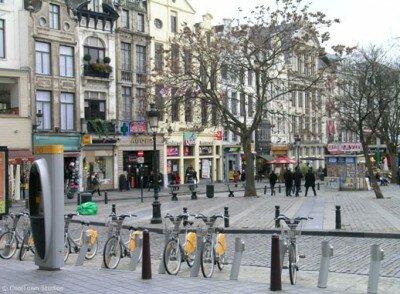 Downtown square in Brussels, Belgium