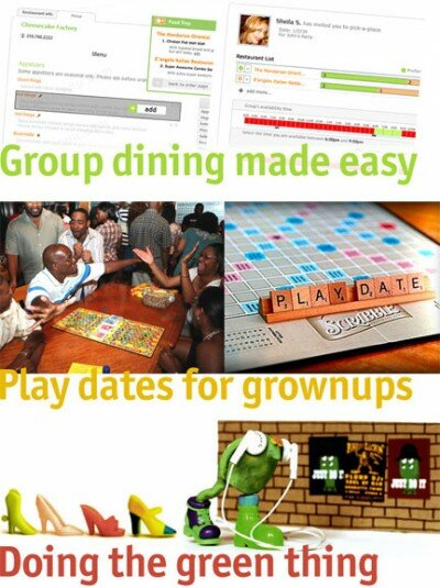 Group dining, group playing, group greening