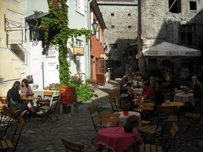 Outdoor cafe alley, Tannin, Estonia