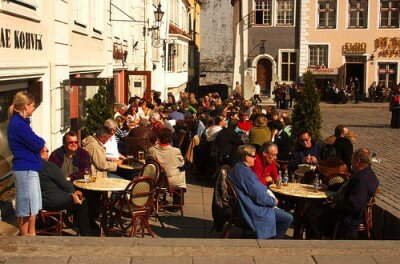 Outdoor cafe in Tallinn, Estonia