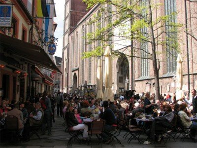 Outdoor cafes in Munich, Germany