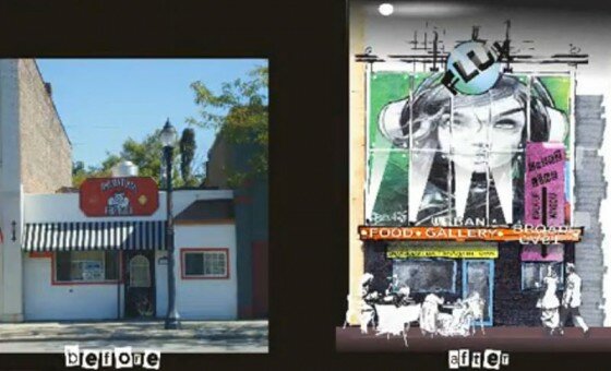 One example of a before & after for REO Eats, Lansing, Michigan