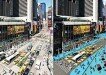 Broadway Boulevard before and after in Manhattan, New York City