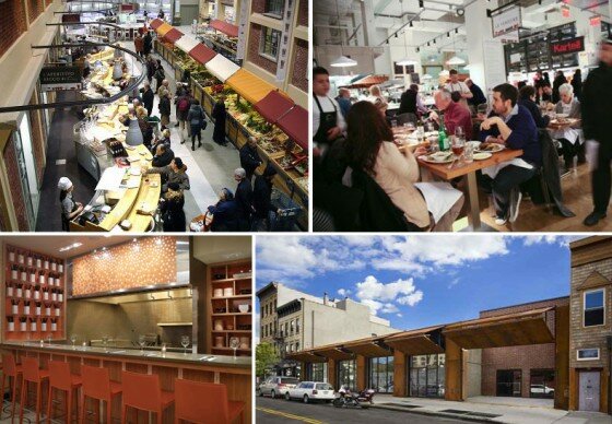 Food Halls of NYC: Eataly (top images), Plaza Food Hall (lower left), Wyckoff Exchange (lower right), Manhattan, New York City