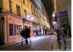 Street at night in Paris, France