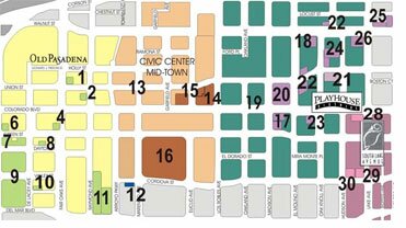 Downtown plan for Pasadena, California CA