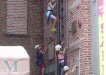 Urban building rock climbing