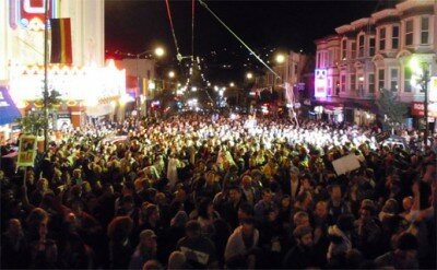 Obama celebration, Castro, San Francisco