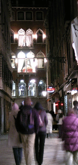 Street at night in Venice, Italy