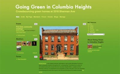 Social networking site for Columbia Heights green home beta community