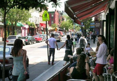 Outdoor cafe in Williamsburgh, Brooklyn, New York City, NY